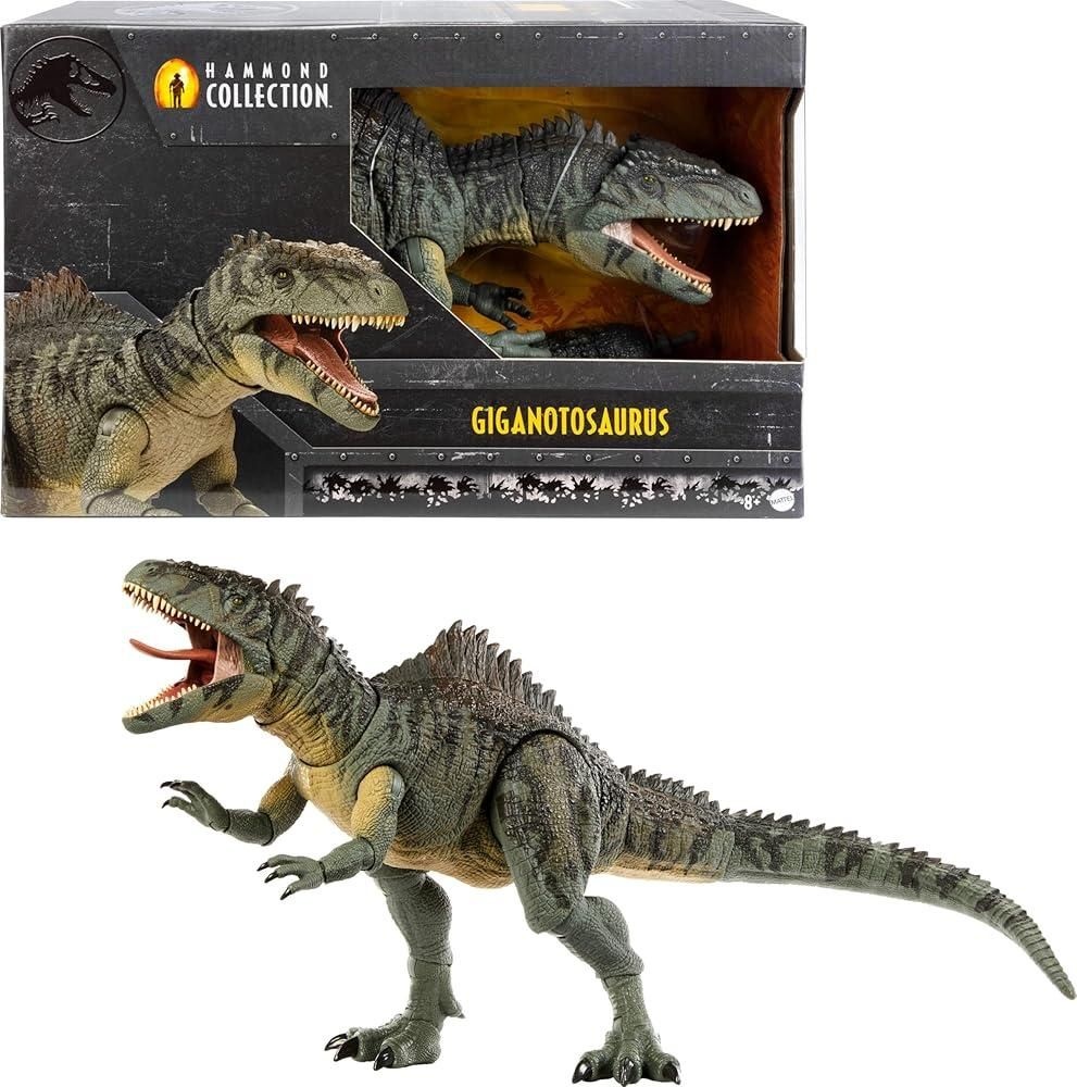 Mattel [해외] Mattel 쥬라기 월드 도미니언 해먼드 컬렉션 기가노토사우루스 공룡 피규어, 21개의 관절, 유리 눈, 유선 꼬리 및 포