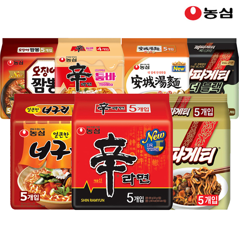 농심봉지라면 20+10+10 40봉 골라담기 [신라면/짜파게티/얼큰한너구리/안성탕면/배홍동/비빔면/오징어짬뽕]