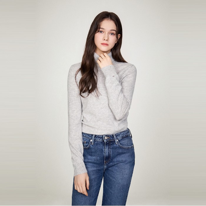 TOMMYHILFIGER 타미힐피거 여성 [정상가: 275,000] 캐시미어 블렌드 롤넥 스웨터 (T22E9KTO090WT20IZ)