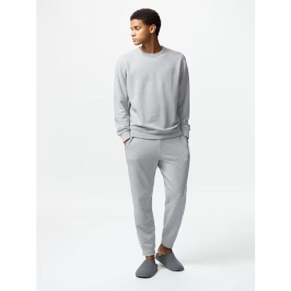 유니클로 남성 한벌 긴팔 이지웨어 울트라 스트레치 스웨트 세트 04 그레이 474087