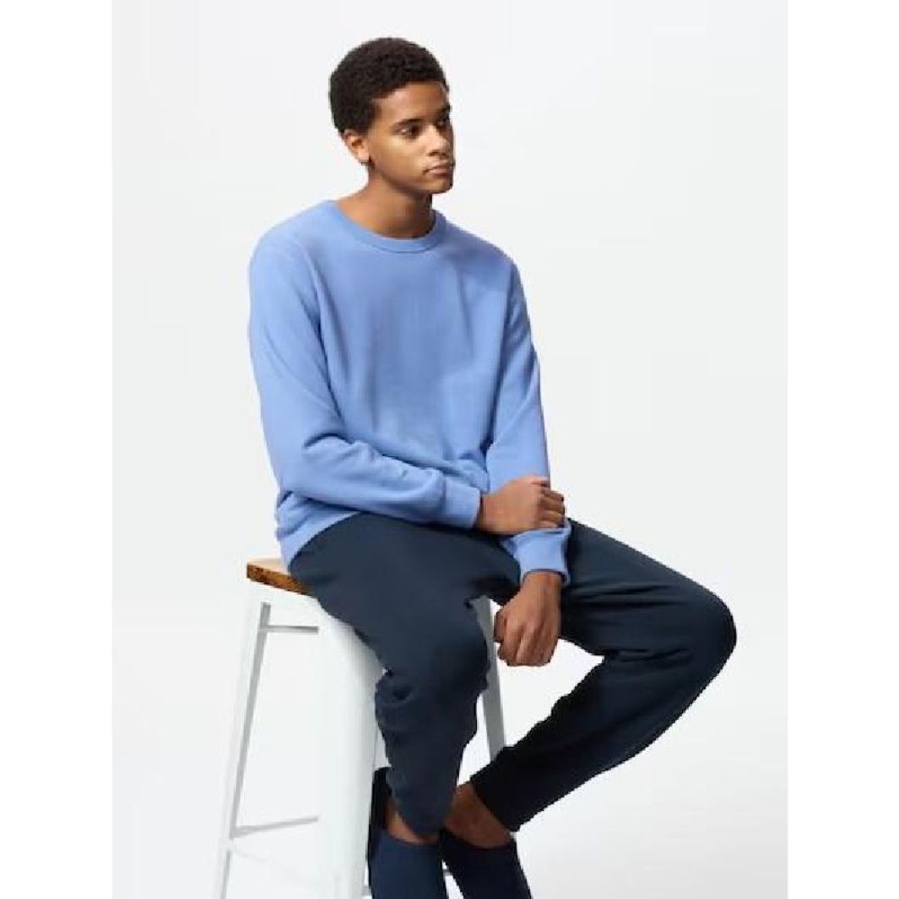 유니클로 남성 한벌 긴팔 이지웨어 울트라 스트레치 스웨트 세트 61 블루 474087