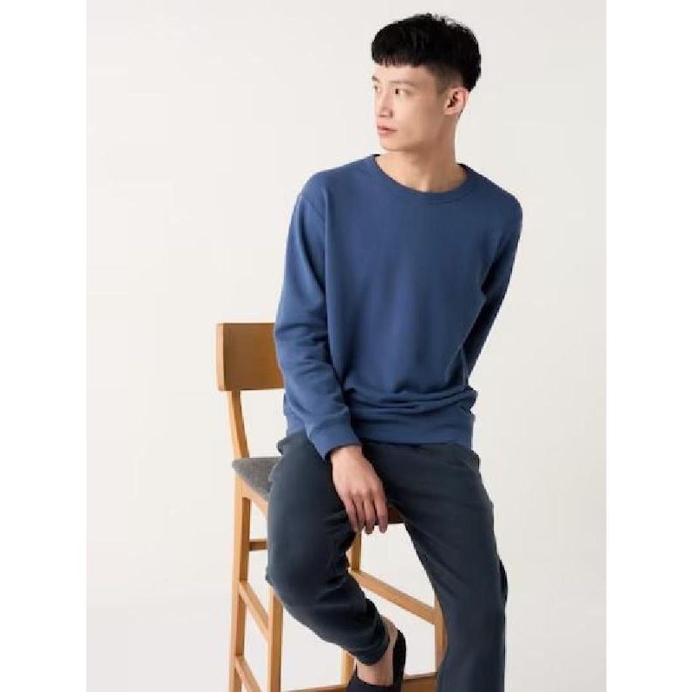 유니클로 남성 한벌 긴팔 이지웨어 울트라 스트레치 스웨트 세트 66 블루 474087