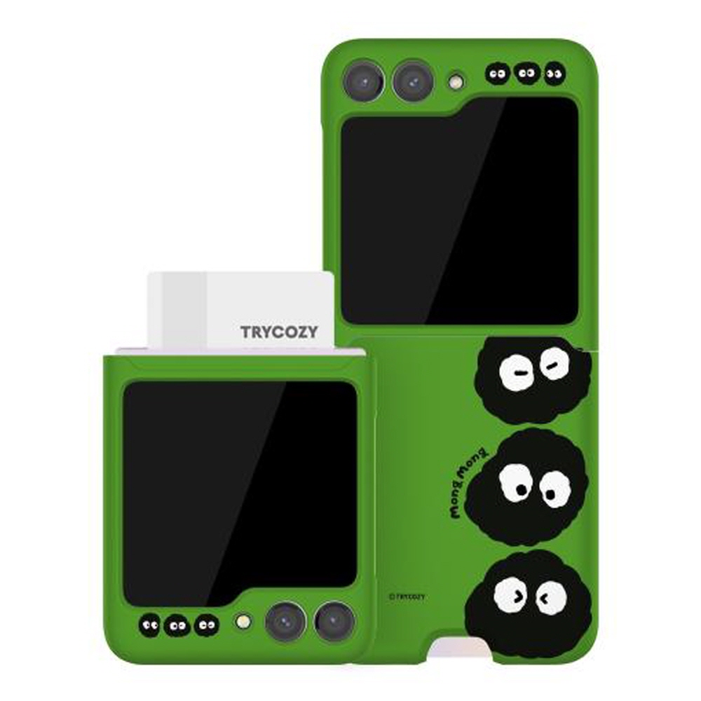 [트라이코지][오늘출발] 갤럭시 Z플립 3 4 5 6 몽몽 쓰리몽 카드수납 곡면 하드 케이스 제트플립