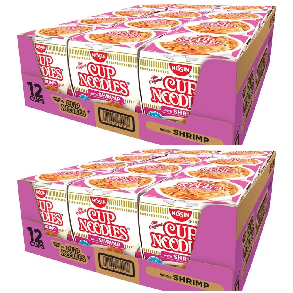 Nissin [해외] Nissin Cup Noodles Shrimp 미국 닛신 컵 누들 라면 쉬림프 새우 맛 64g 24개