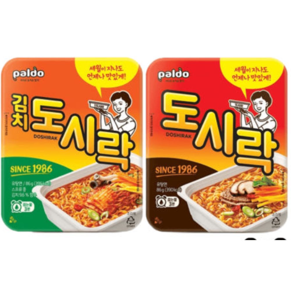 에스케이파이크플러스협력사 팔도도시락 컵라면 기본 김치 2종세트 6개