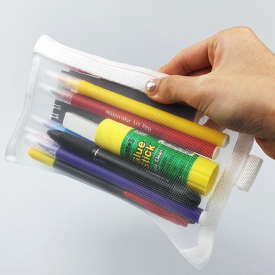 [HYIJS8GH_4A]화이트 필통파우치 메쉬