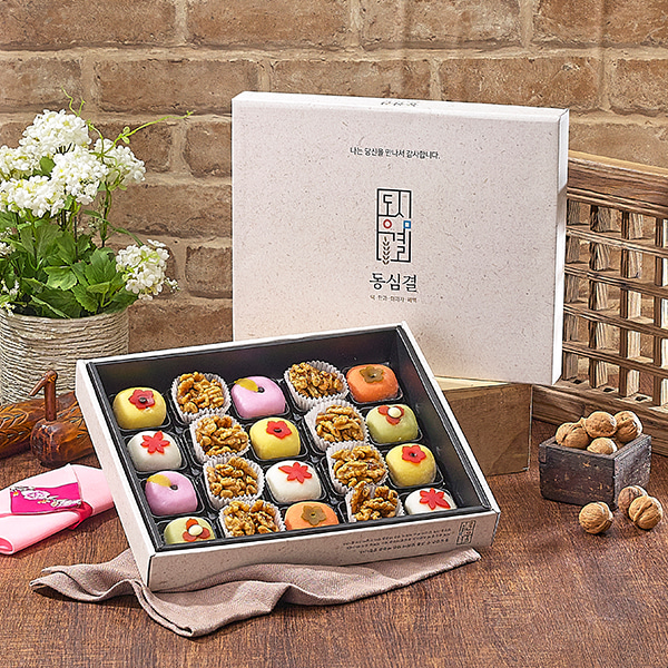 [동심결] 명인이 만든 수제 화과정50gx12개,호두강정25gx8개/보자기포장