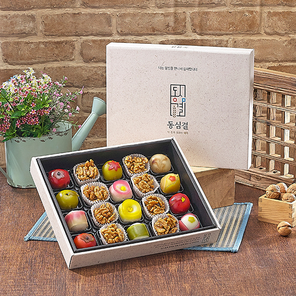 [동심결] 명인이 만든 수제 화과자50gx12개,호두강정25gx8개/보자기포장
