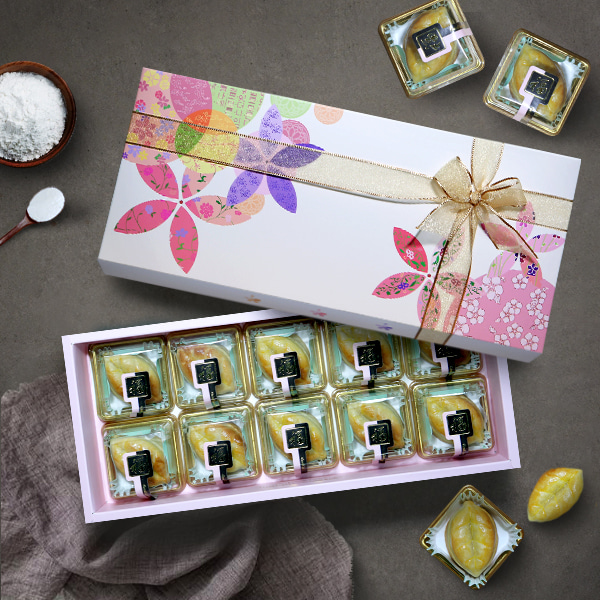 [산수향] 국내산(쌀가루,아몬드) 고급 수제 월병 35gx10EA