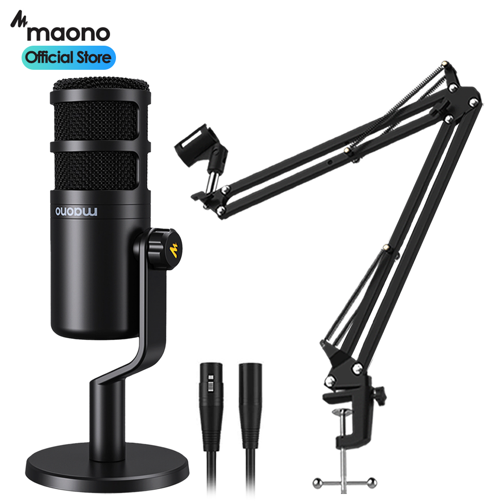 마오노 PD100 + BA20 팟캐스트 방송용 XLR 다이나믹 마이크 스탠드 패키지