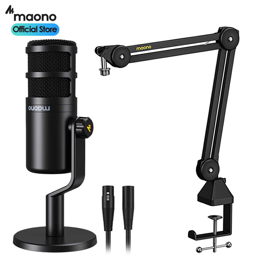 마오노 PD100 + BA37 팟캐스트 방송용 XLR 다이나믹 마이크 스탠드 패키지