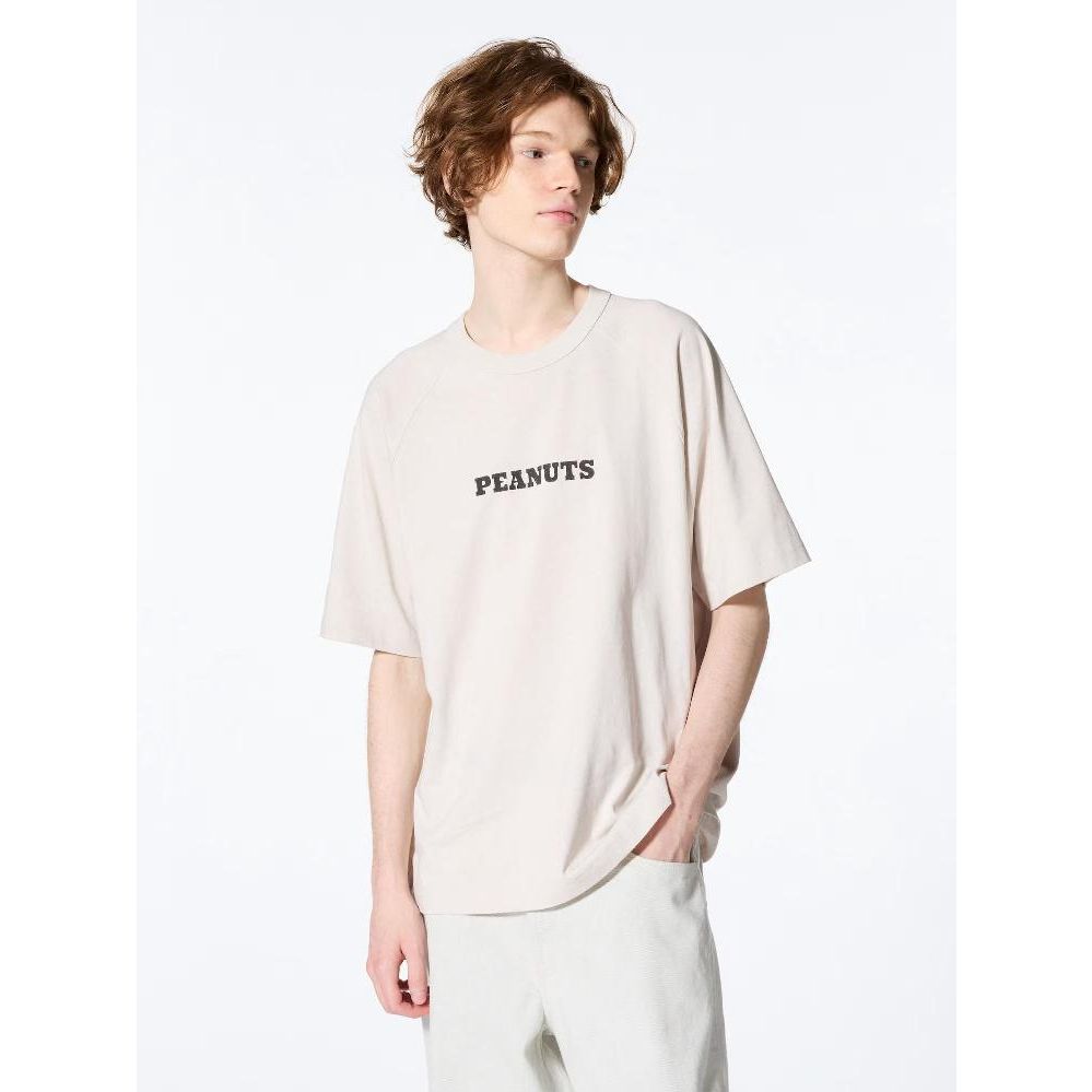유니클로 남성 여성 스누피 컬렉션 티셔츠 빈티지 피넛 UT 박시 라이트 그레이 466958