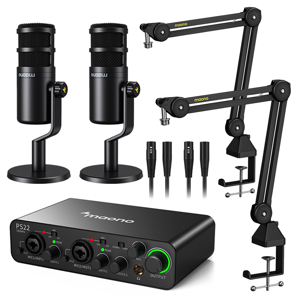 MAONO 마오노 PS22 라이브 2인 방송용 유튜브 틱톡 녹음용 오인페 마이크 올인원 패키지2