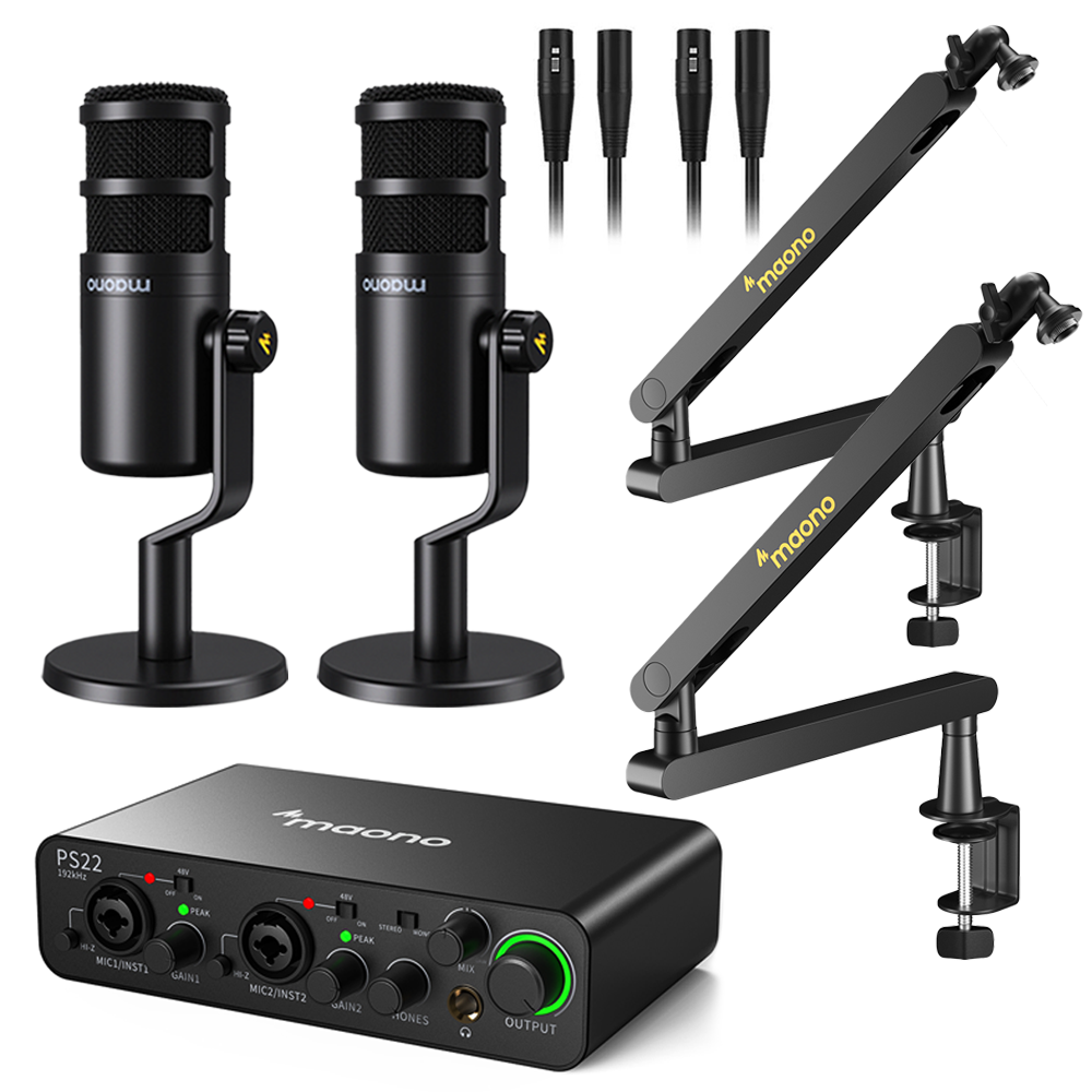 MAONO 마오노 PS22 라이브 2인 방송용 유튜브 틱톡 녹음용 오인페 마이크 올인원 패키지3