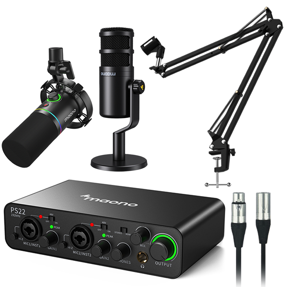 MAONO 마오노 PS22 라이브 2인 방송용 유튜브 틱톡 녹음용 오인페 마이크 올인원 패키지6