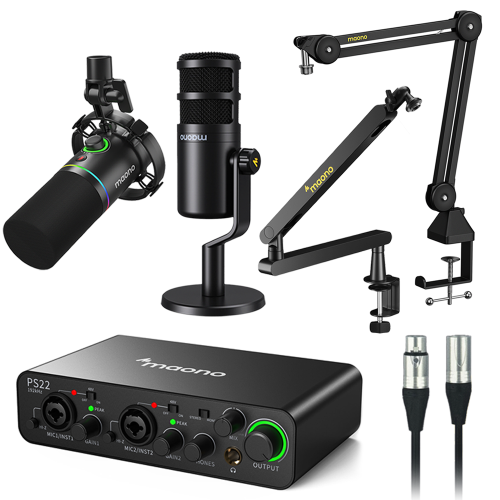 MAONO 마오노 PS22 라이브 2인 방송용 유튜브 틱톡 녹음용 오인페 마이크 올인원 패키지9