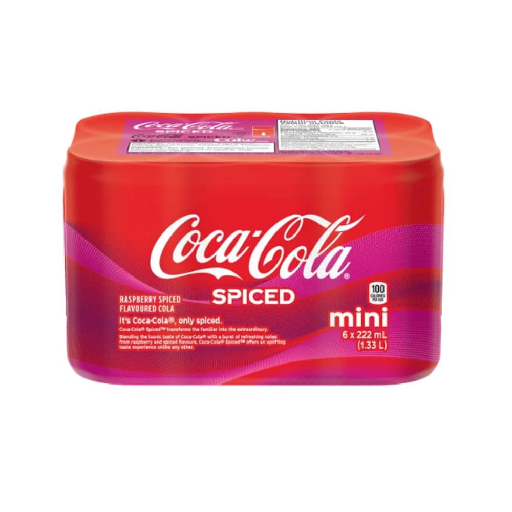 [해외] 코카콜라 미니캔 222ml 6개입 1팩 라즈베리 스파이스 Cola Raspberry Spiced Mini Cans, 6 X 222ml