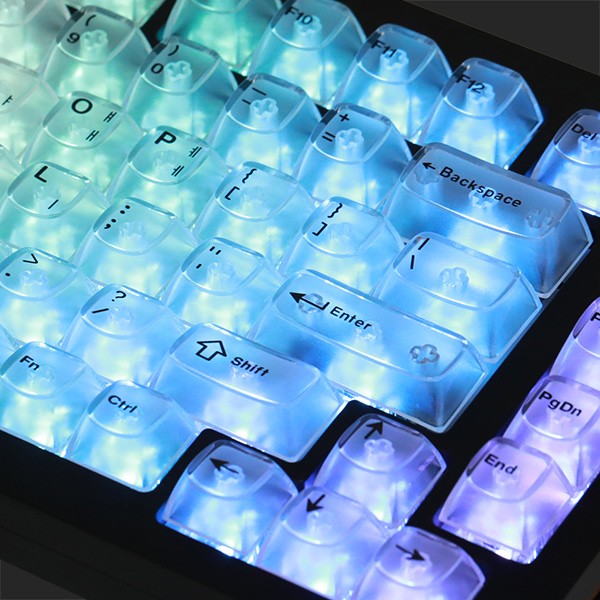 SPM PC 투명 실크인쇄 한글 영문 키캡 165키 커스텀 기계식키보드 (클리어)