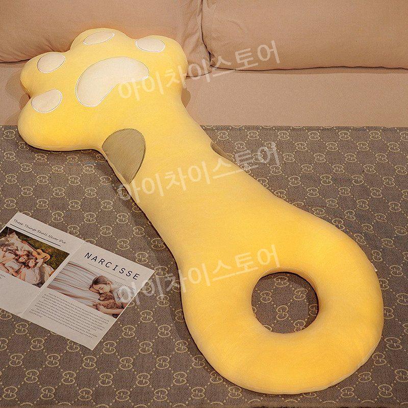 [해외] 고양이발바닥 대형 바디필로우 안고자는 롱쿠션 부드러운 긴베개 130cm