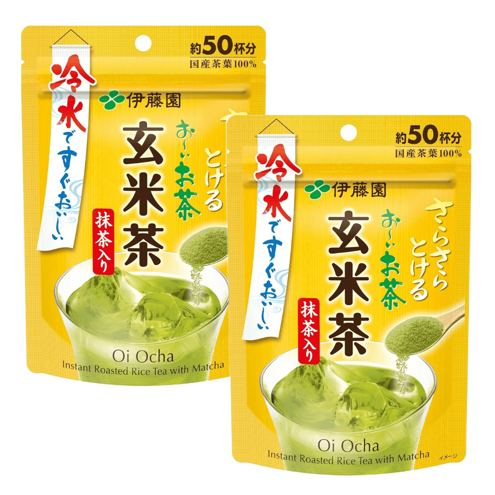 이토엔 오이오차 현미차 분말 40g x 2개 말차 함유 겐마이차 (1세트)