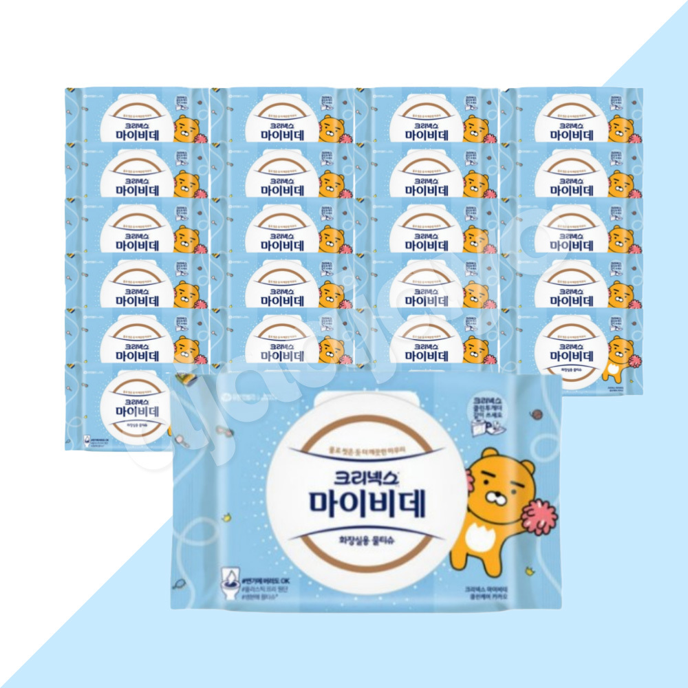크리넥스 마이비데 물티슈 클린케어 카카오 캡 40매 24개