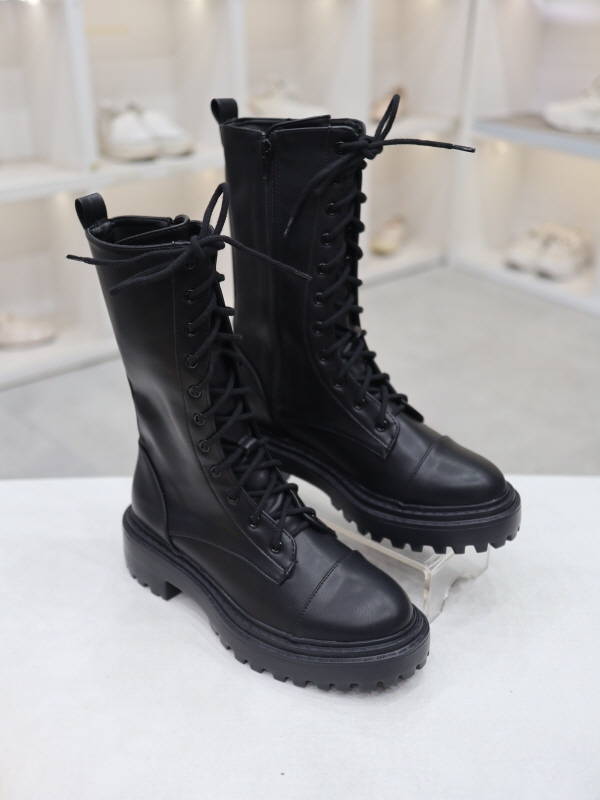 [패션플러스][코디엘루]라운드 통굽 앵클 레이스업 워커 부츠 5cm CDSP500567