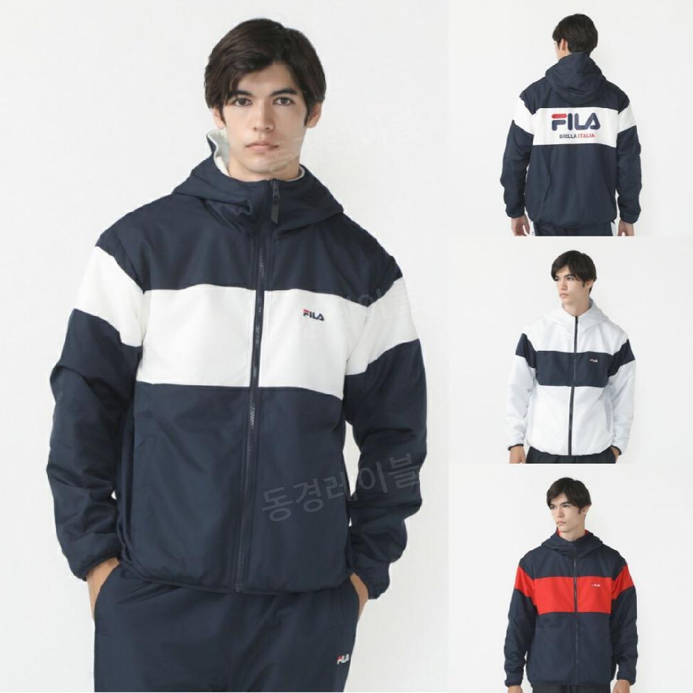 [해외] 휠라 남자 바람막이 리버서블 양면 후리스 윈드러너 점퍼 자켓 방수 24FW