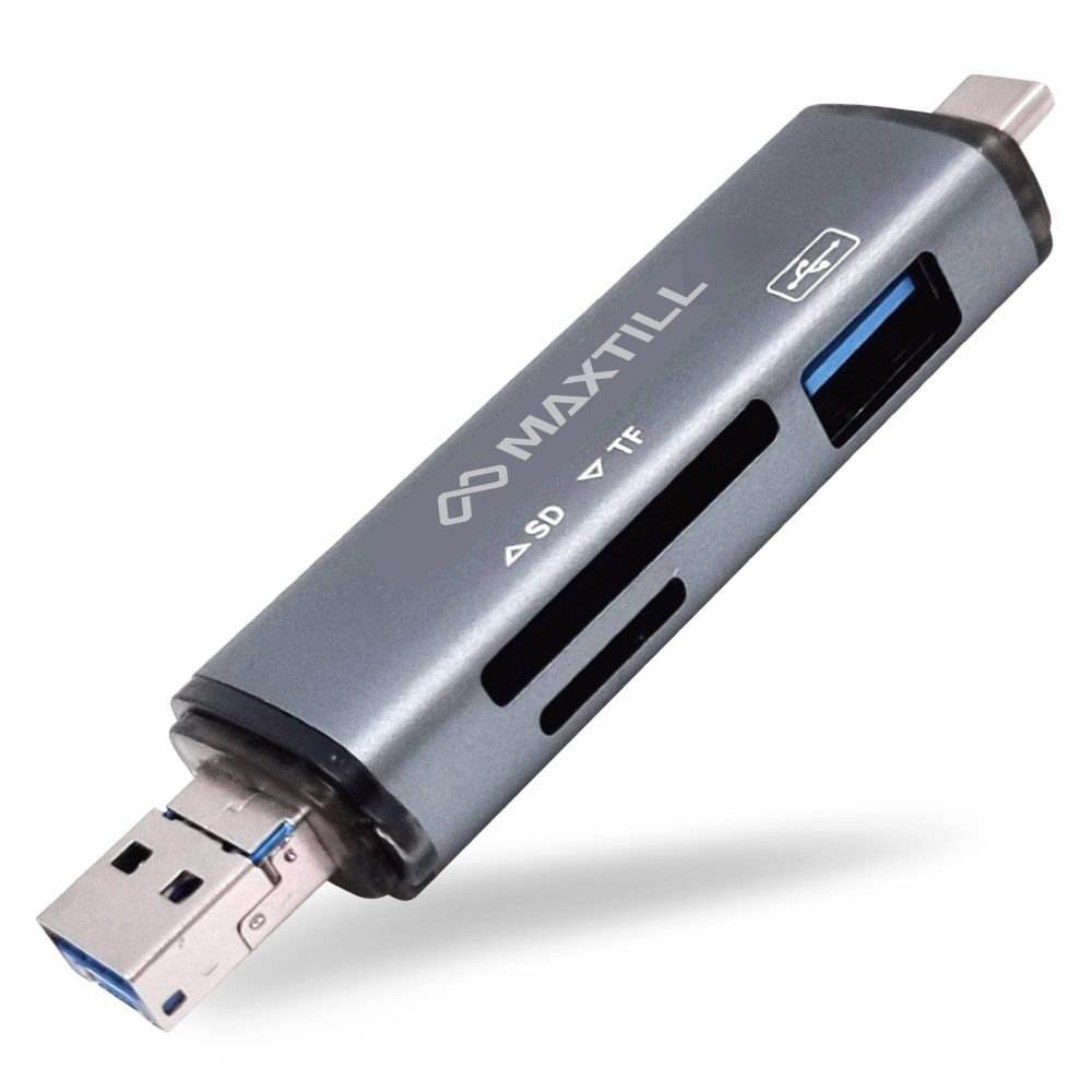 맥스틸 MT-R307 OTG 멀티 카드리더기 USB3.0 C타입 SD카드 TF카드 1TB 빠른 속도 커넥터 양면인식 블랙박스