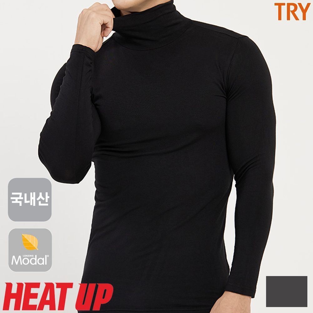 트라이 목폴라내의 상의 남성내복 발열내의 얇은내의