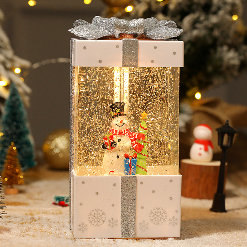 라스트찬스]크리스마스 선물상자 오르골 워터볼 스노우볼 산타 트리 눈사람 LED 캐롤 무드등, image size:1000x1000