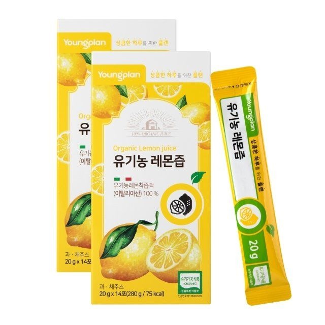 서울우유 영진약품 유기농 레몬즙 20g 14포 2박스 - NFC 레...