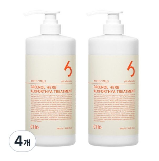 CH6 그리놀 허브 알로포시아 트리트먼트 화이트 시트러스, 1000ml, 4개