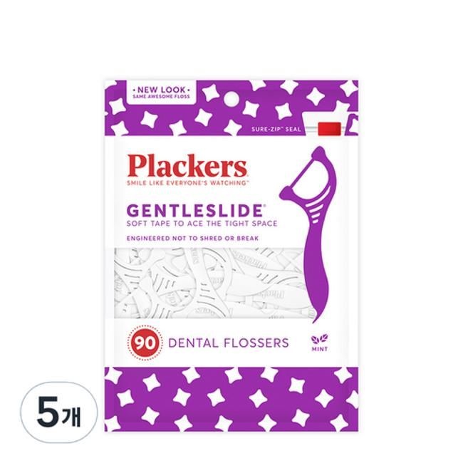 플랙커스 젠틀 슬라이드 Y형 치실 8.5cm 90개입 5개