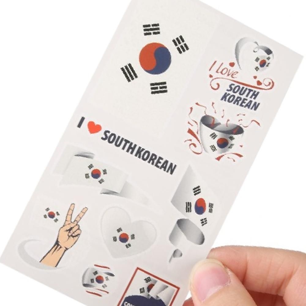 타투스티커 타투 문신 판박이 스티커 태극기 어린이 응원