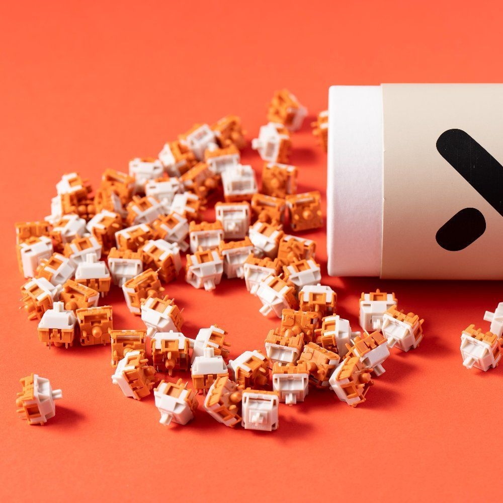 [해외] XLLAB x HMX 오렌지 실버 축 기계식 키보드 스위치 저압 리니어 빈티지 시트러스