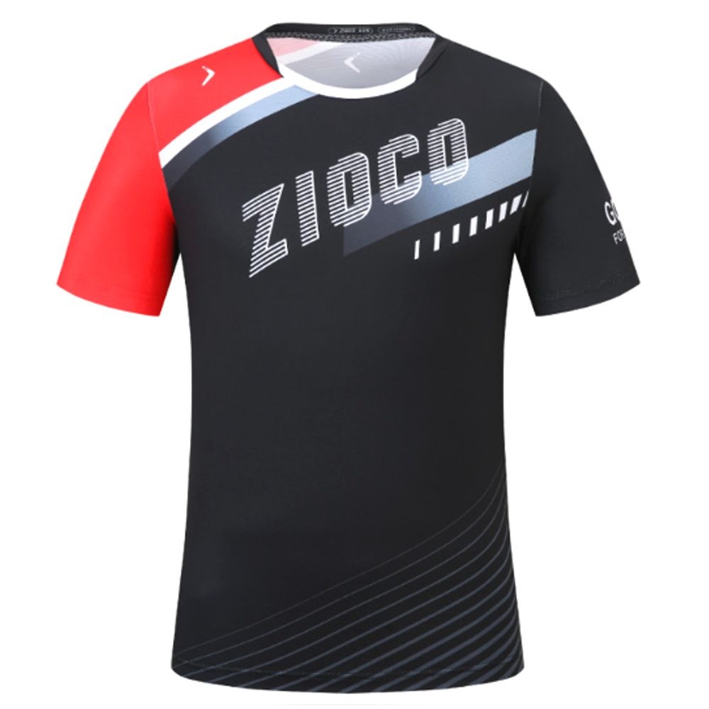 [핑퐁][오늘출발] 지오코 탁구유니폼 ZIOCO 반팔 티셔츠 기능성반팔 AQT1019R(슬라이드 블랙)-남성