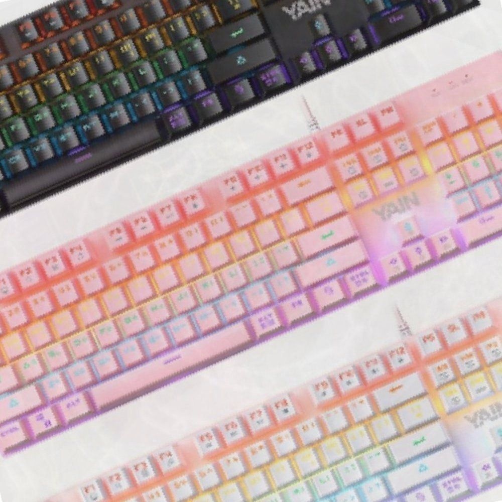 야인컴퓨터 게이밍키보드 RGB 기계식 유선 타건감 청축 적축