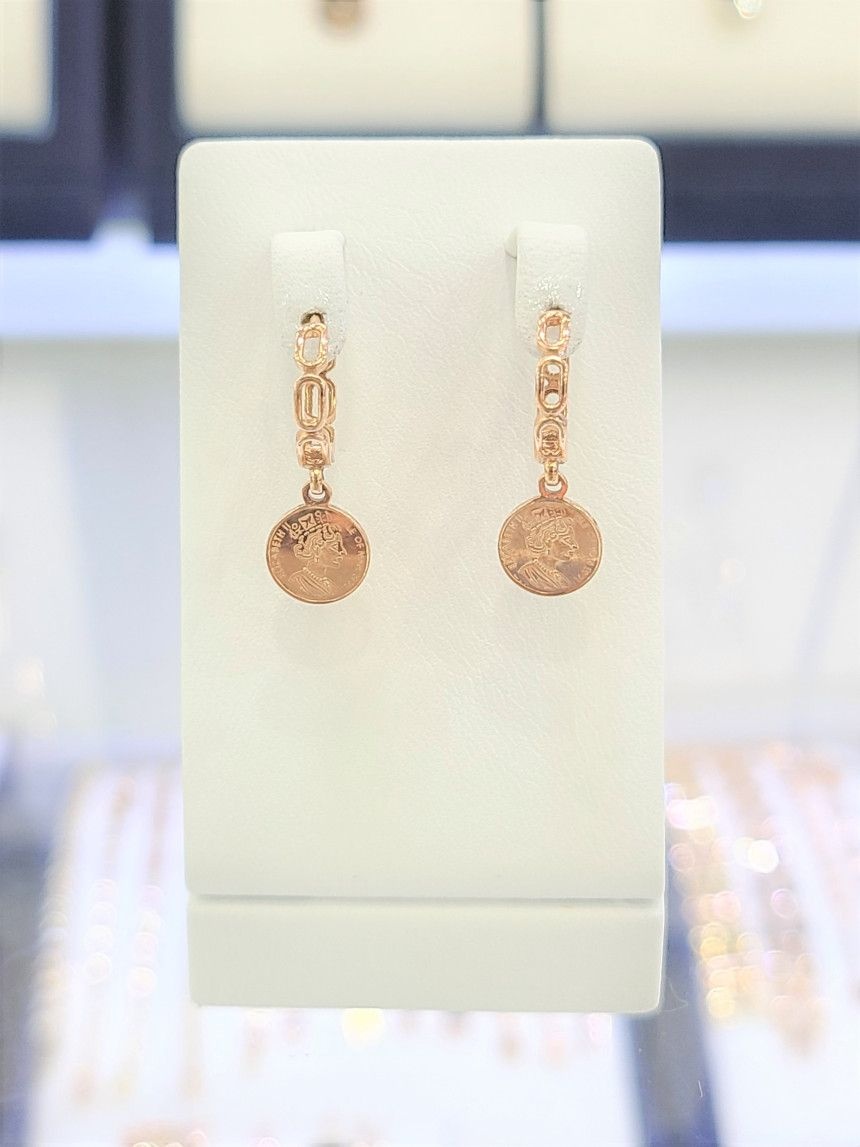 패션플러스][파이치치]14k/18k 금 엘리자 코인 원터치 귀걸이 GX121-6436-LE