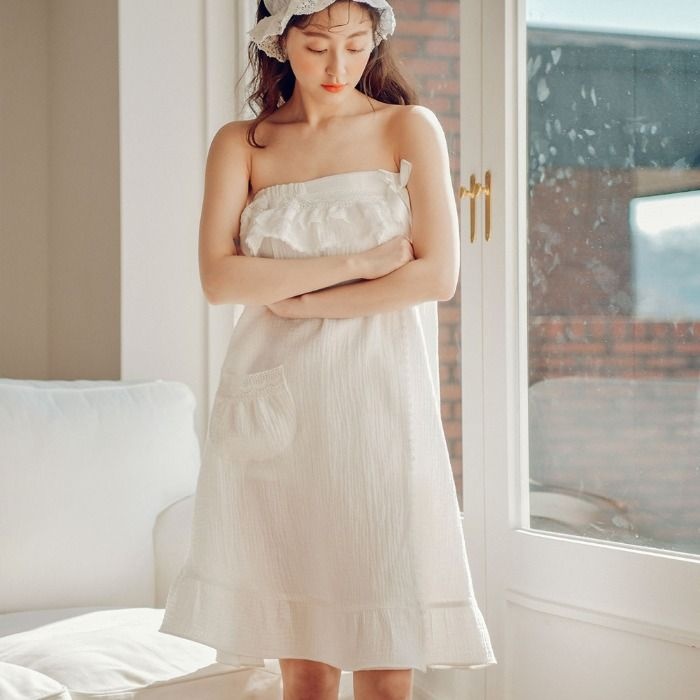 (여성) 수플레 순면 이중직 골프가운 랩가운 2c
