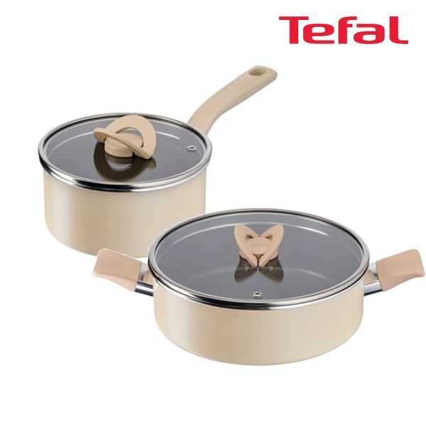테팔 팬&냄비 인덕션 블라썸 베이지 2종세트 (편수냄비 18cm + 전골냄비 24cm)