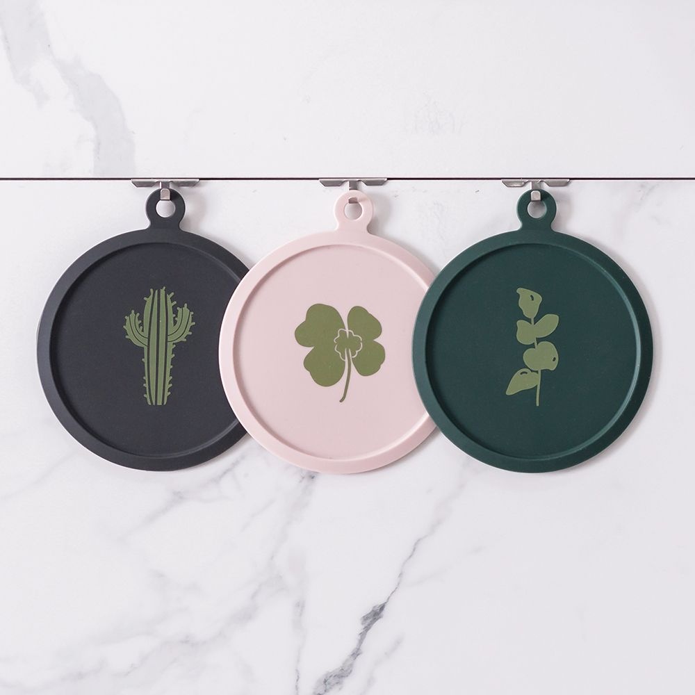 플라이토 국산 실리콘 행잉 프린팅 원형 컵받침 10cm