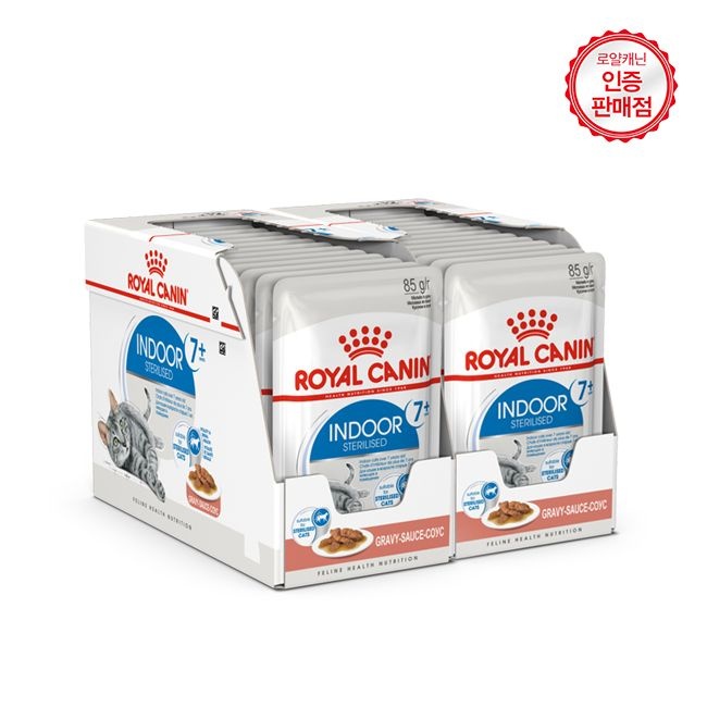 로얄캐닌 고양이파우치 그레이비 인도어 7세이상 85g 24개