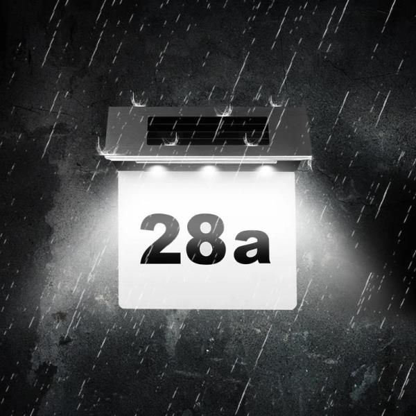 태양광 주소 번호 표지판 LED 집 조명 제어 유도 가정용 IP65