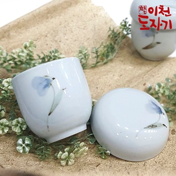 강군샵 이천 도자기 세라믹 달개비 240ml(뚜껑포함) 캔들용기 도자기공병 아로마 디퓨저향초 양초만들기 가정용 인테리어