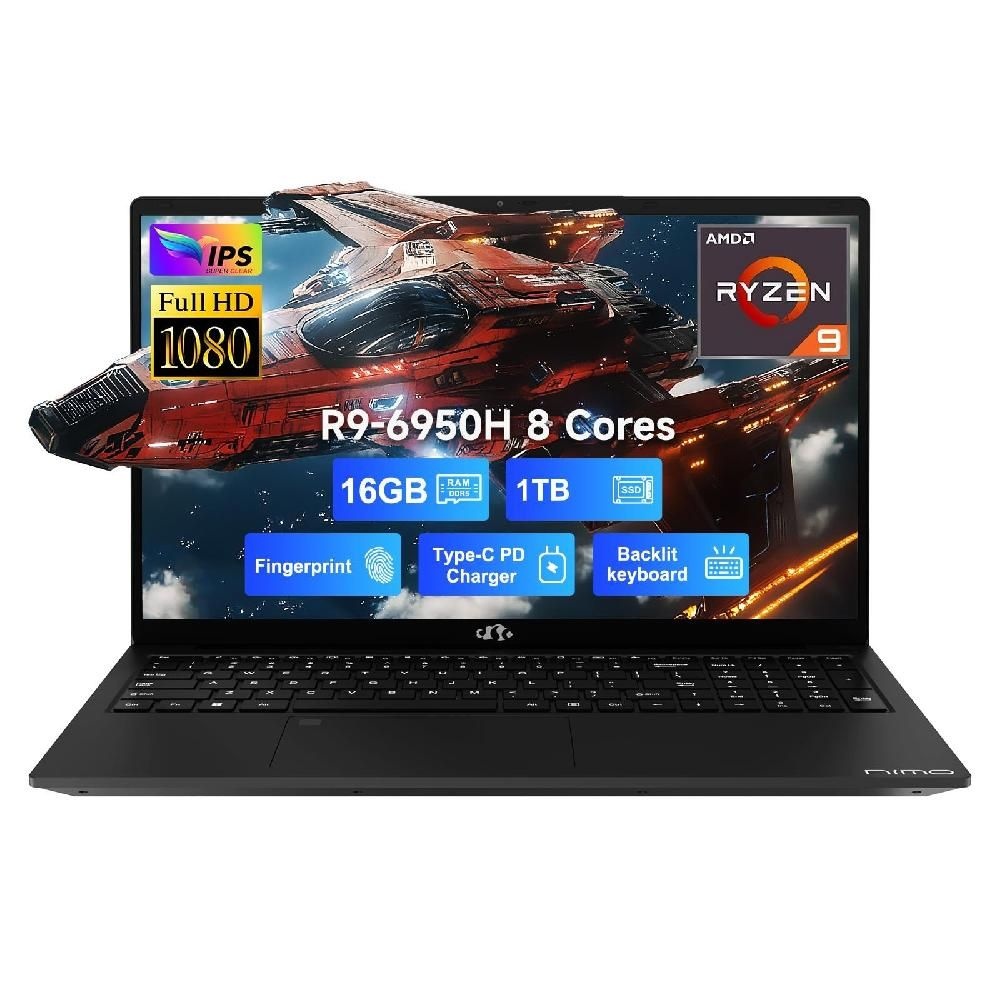행복한올리비아 [해외] NIMO 17.3 FHD IPS 비즈니스 게임용 노트북  8코어 AMD Ryzen9 Pro 6950H 680M 비디오(Beat i9-10900 최대 4.9GHz)