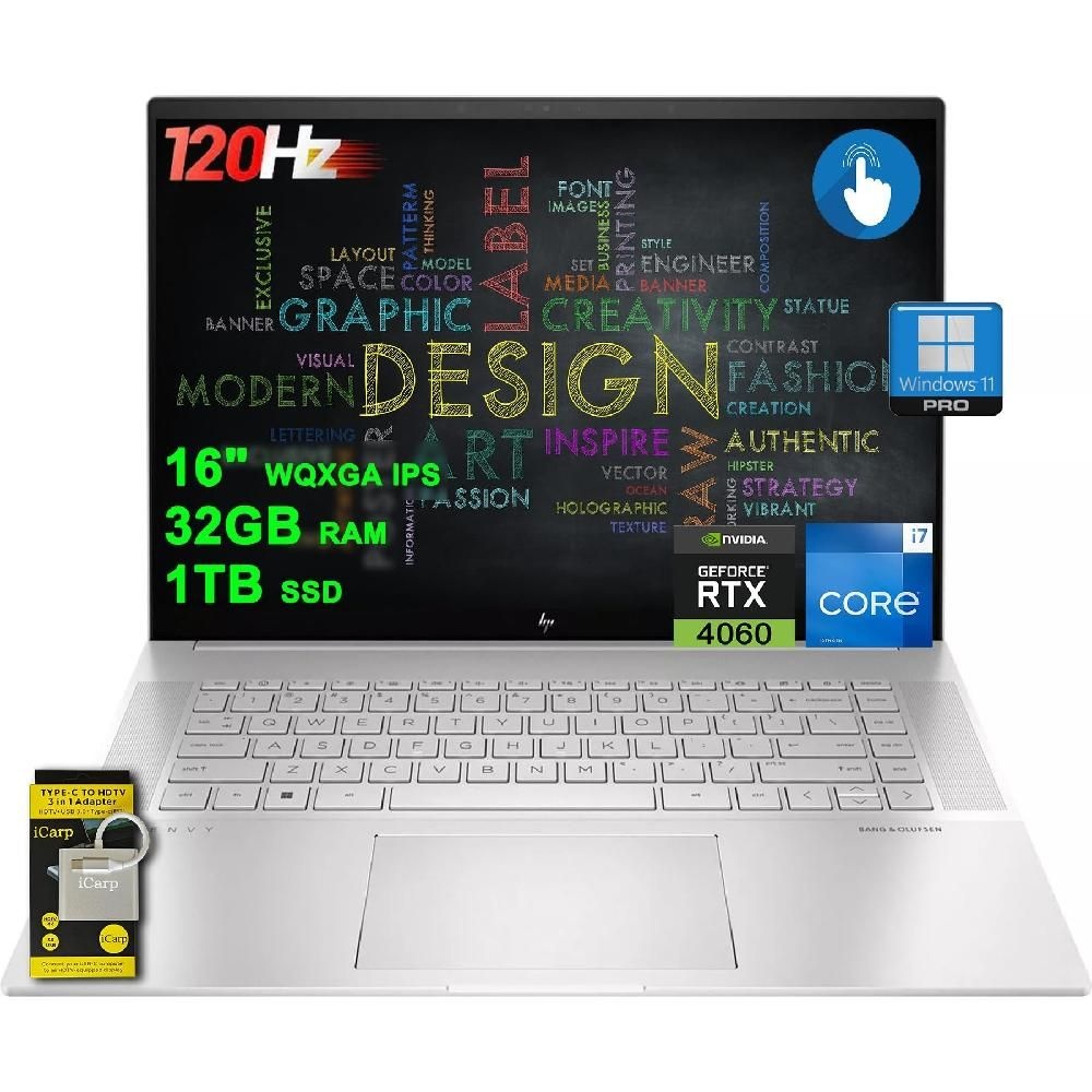 행복한올리비아 [해외] HP Envy 16 Creator 노트북 WQXGA 120Hz 터치(400nits  100 sRGB) Intel 14코어 i7-13700H 32GB RAM 1TB SSD GeForce RTX 4060
