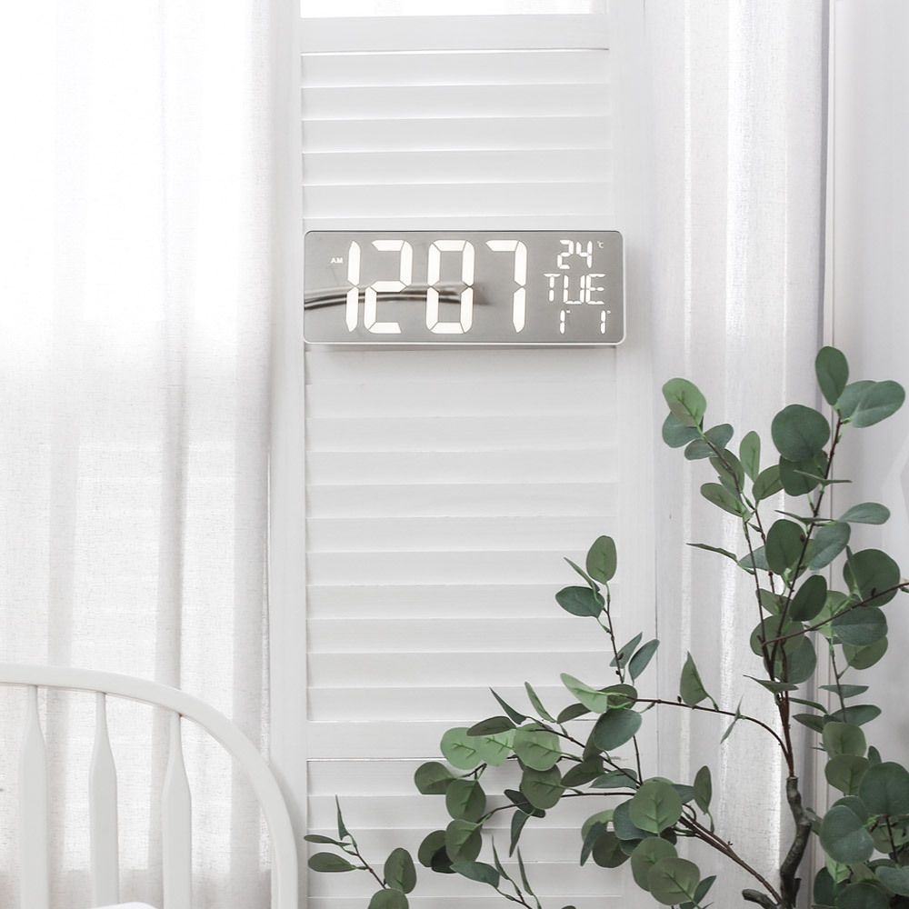 LED 대화면 벽시계 무소음 집들이선물 개업선물 디지털 벽걸이시계 알람 탁상시계