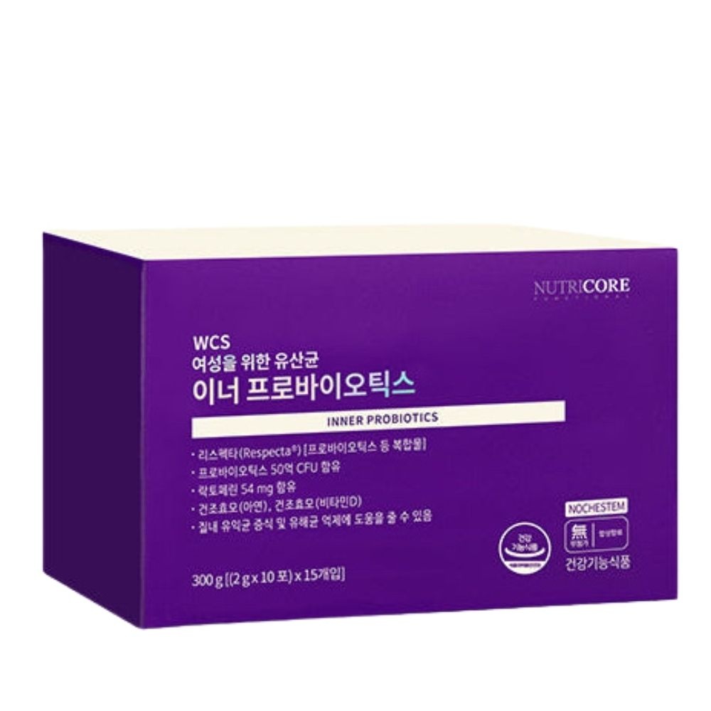 뉴트리코어 여성  유산균 기능성 리스펙타 이너 프로바이오틱스 WCS (2gX150포)(5개월분)(5개)