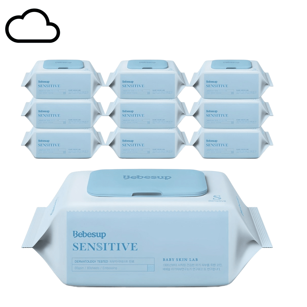 베베숲 센시티브 엠보싱 두툼한 물티슈 캡형 대용량 10개