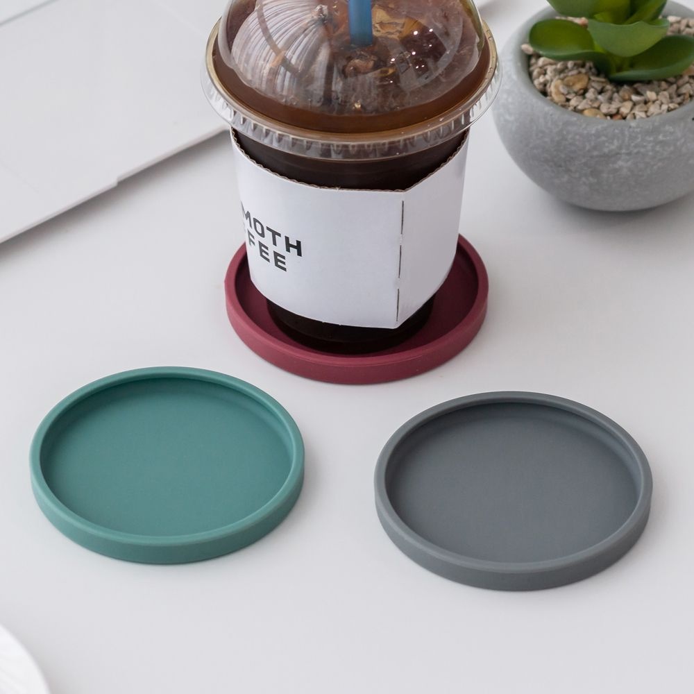 플라이토 국산 플라이토 실리콘 마카롱 원형 컵받침 9cm